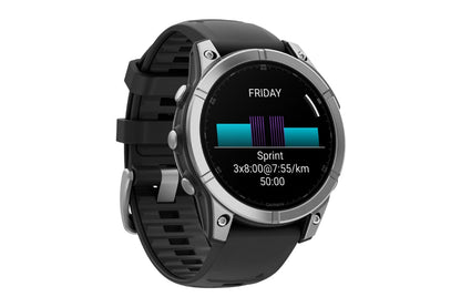 Garmin Fenix E Smart Sports Watch (Stainless Steel/Black Band, 47mm)