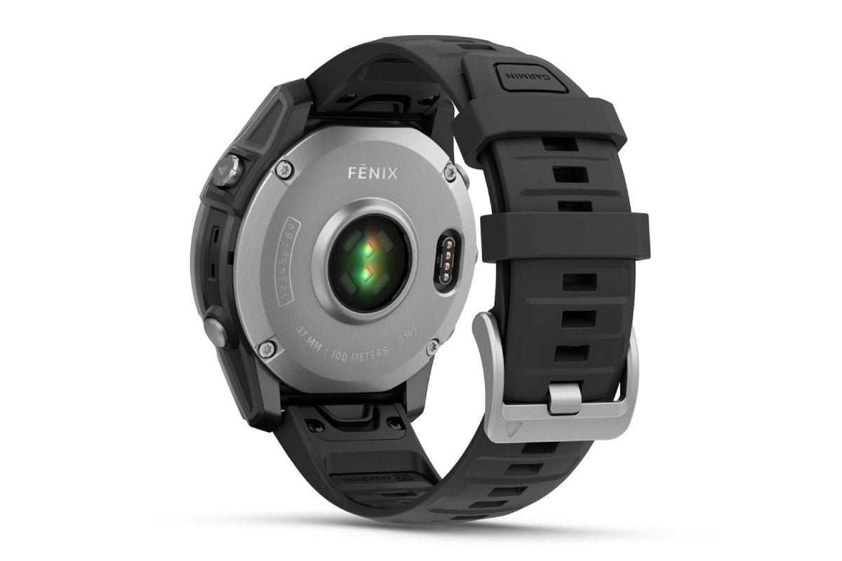 Garmin Fenix E Smart Sports Watch (Stainless Steel/Black Band, 47mm)