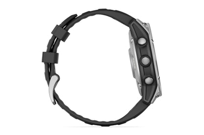 Garmin Fenix E Smart Sports Watch (Stainless Steel/Black Band, 47mm)