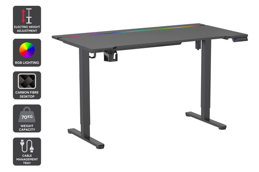 Gorilla Gaming RGB Electric Standing Desk (140 x 73cm)