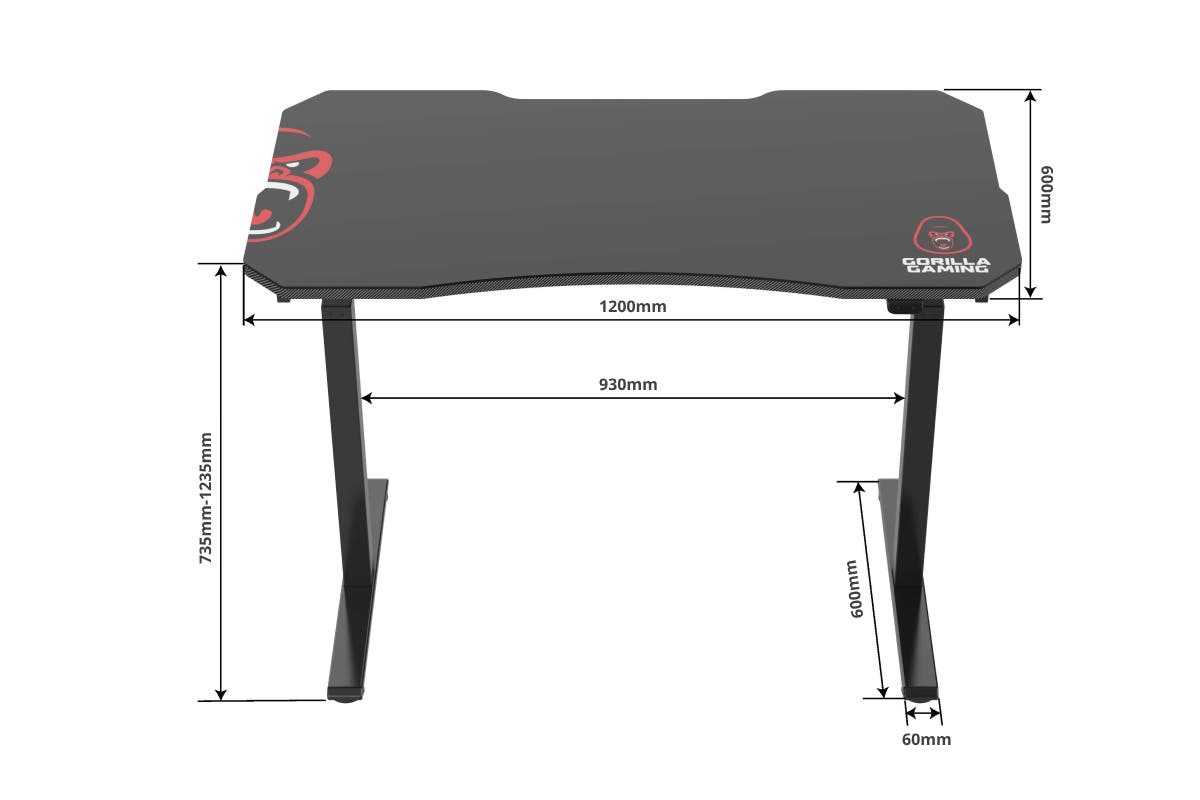 Gorilla Gaming Height Adjustable Gaming Desk