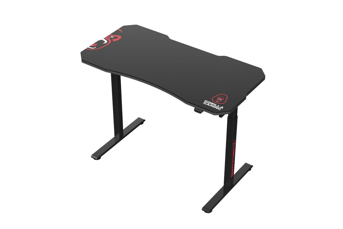 Gorilla Gaming Electric Standing Desk Height Adjustable Dual Motor with Mouse Pad Surface 120 x 60cm - Black