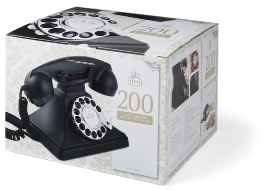 GPO RETRO GPO 200 ROTARY TELEPHONE - BLACK | Auzzi Store