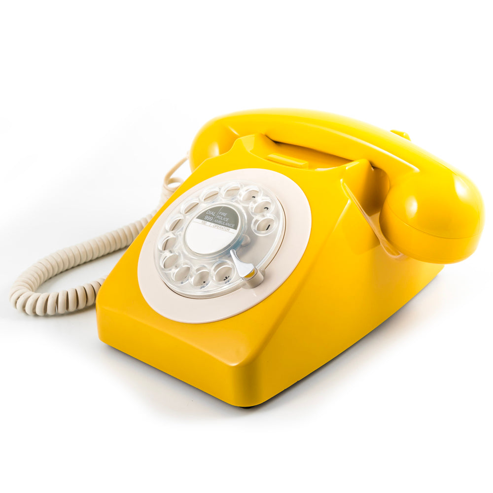 GPO RETRO GPO 746 ROTARY TELEPHONE - MUSTARD | Auzzi Store