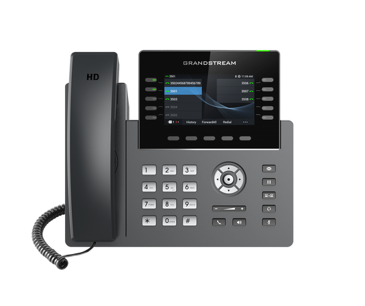 GRANDSTREAM GRP2615 10 Line IP Phone, 16 SIP Accounts, 480x272 Colour Screen, HD Audio, Powerable Via POE | Auzzi Store