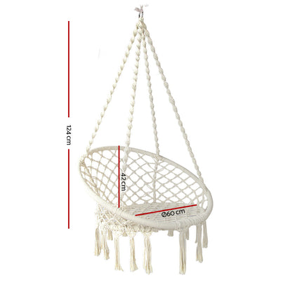 Gardeon Hammock Chair Swing Bed Relax Rope Portable Outdoor Hanging Indoor 124CM | Auzzi Store