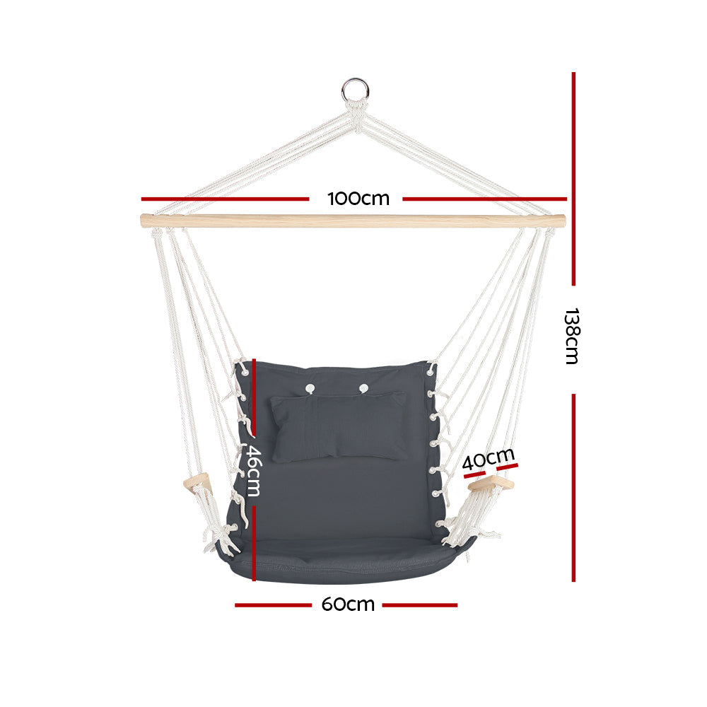 Gardeon Hammock Hanging Swing Chair - Grey | Auzzi Store