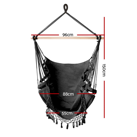 Gardeon Hammock Swing Chair - Grey | Auzzi Store