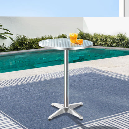 Gardeon Outdoor Bar Table Indoor Furniture Adjustable Aluminium Round 70/110cm | Auzzi Store