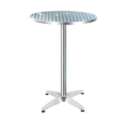 Gardeon Outdoor Bar Table Indoor Furniture Adjustable Aluminium Round 70/110cm | Auzzi Store