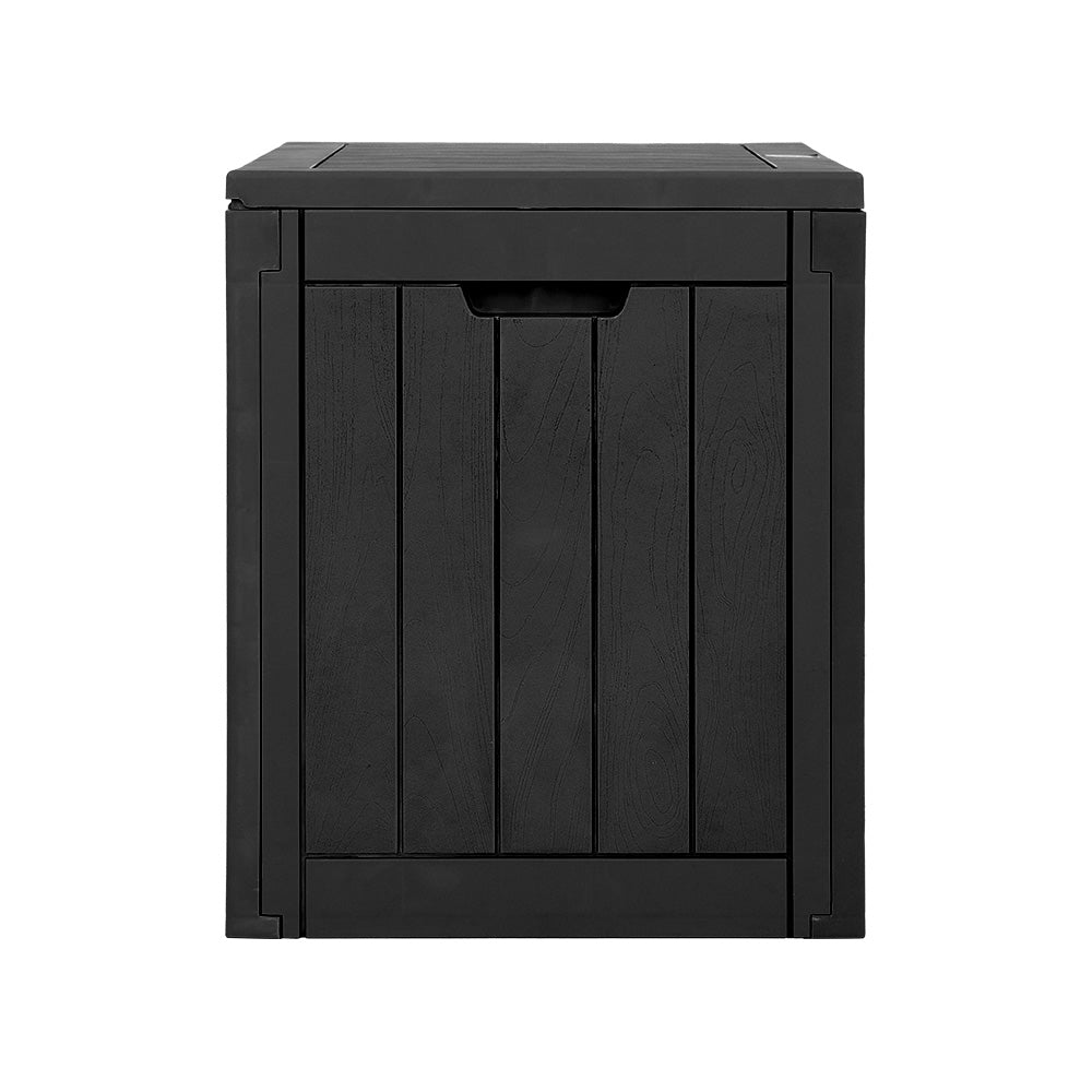Gardeon Outdoor Storage Box 118L Container Lockable Indoor Garden Toy Tool Shed Black | Auzzi Store