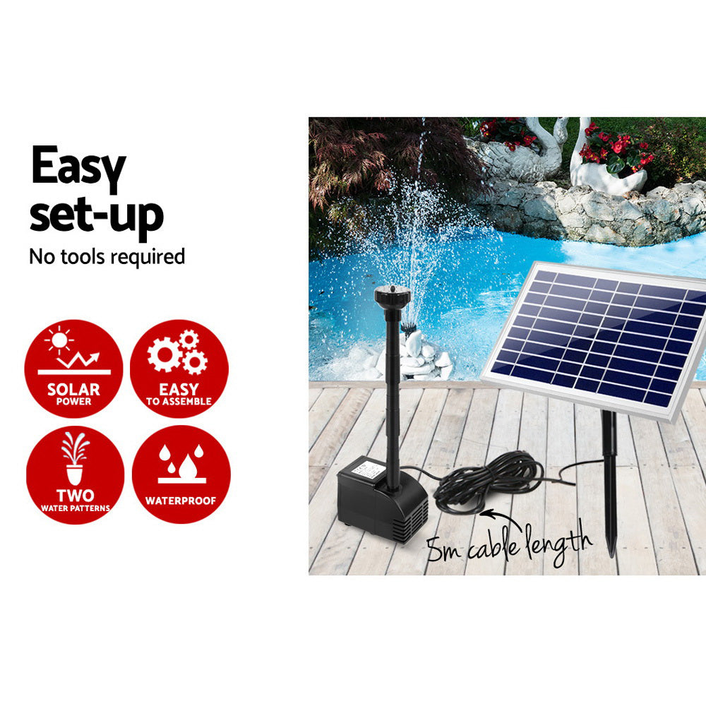 Gardeon Solar Pond Pump Powered Water Fountain Outdoor Submersible Filter 6.6FT | Auzzi Store