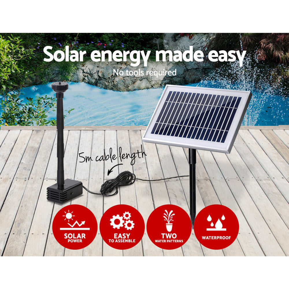 Gardeon Solar Pond Pump Powered Water Outdoor Submersible Fountains Filter 4.6FT | Auzzi Store
