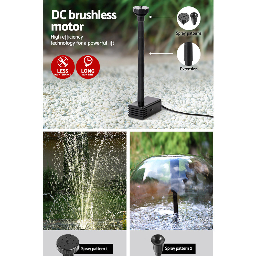 Gardeon Solar Pond Pump Powered Water Outdoor Submersible Fountains Filter 4.6FT | Auzzi Store