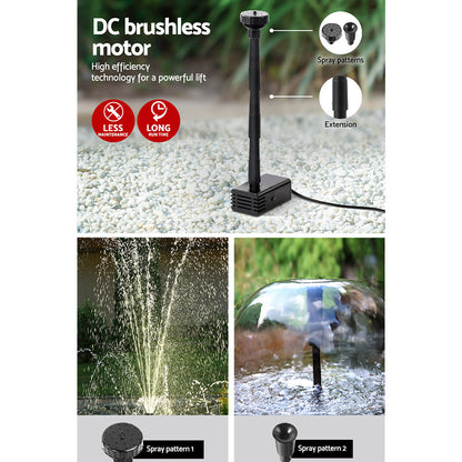 Gardeon Solar Pond Pump Powered Water Outdoor Submersible Fountains Filter 4.6FT | Auzzi Store