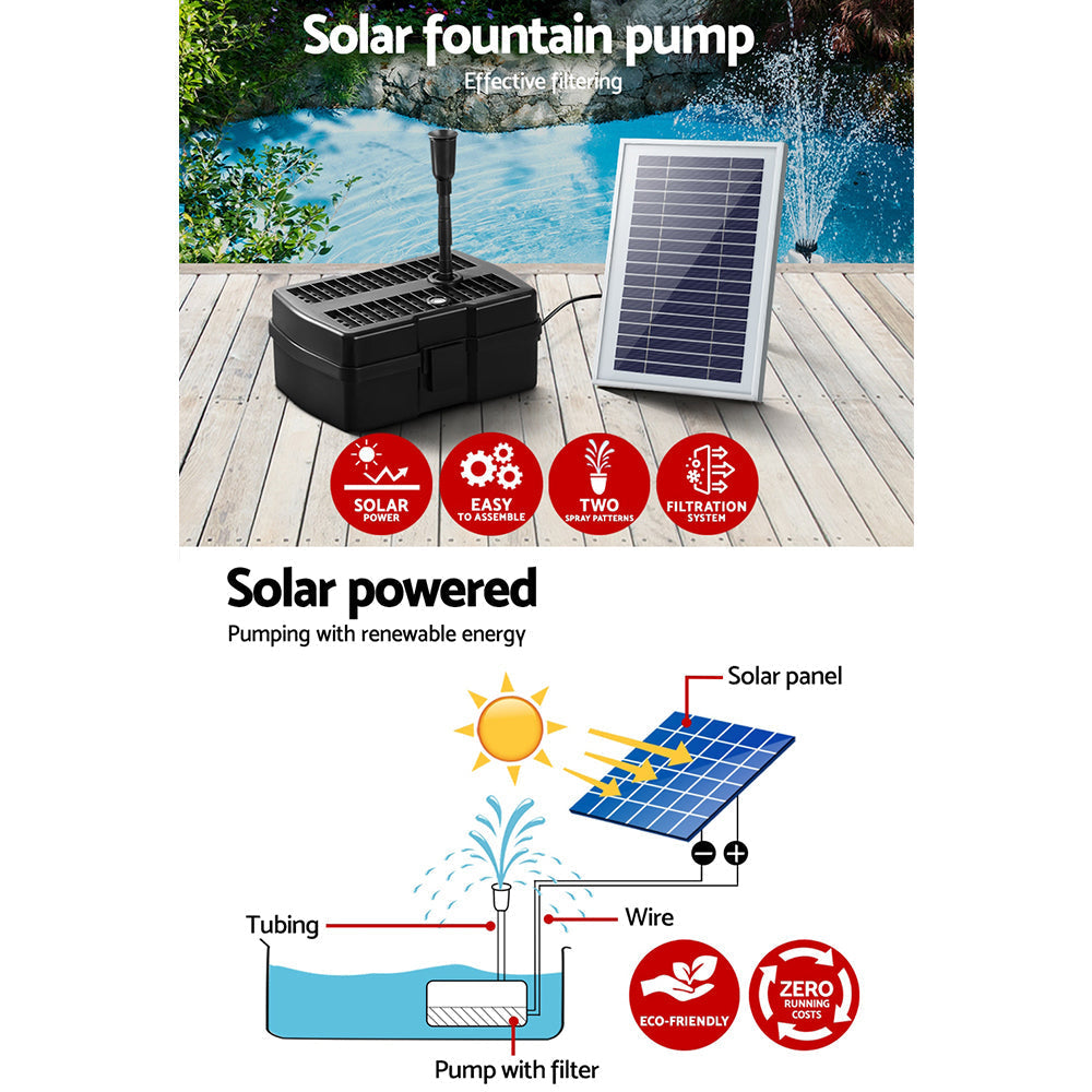 Gardeon Solar Pond Pump with Eco Filter Box Water Fountain Kit 4.6FT | Auzzi Store