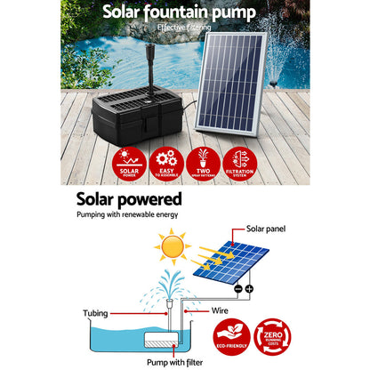 Gardeon Solar Pond Pump with Eco Filter Box Water Fountain Kit 5FT | Auzzi Store