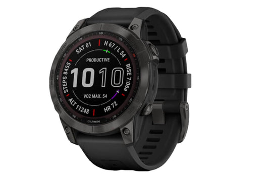 Garmin Fenix 7 GPS Smart Sport Watch (Sapphire Solar/Carbon Gray/DLC Titanium/Black Band) - 47mm | Auzzi Store