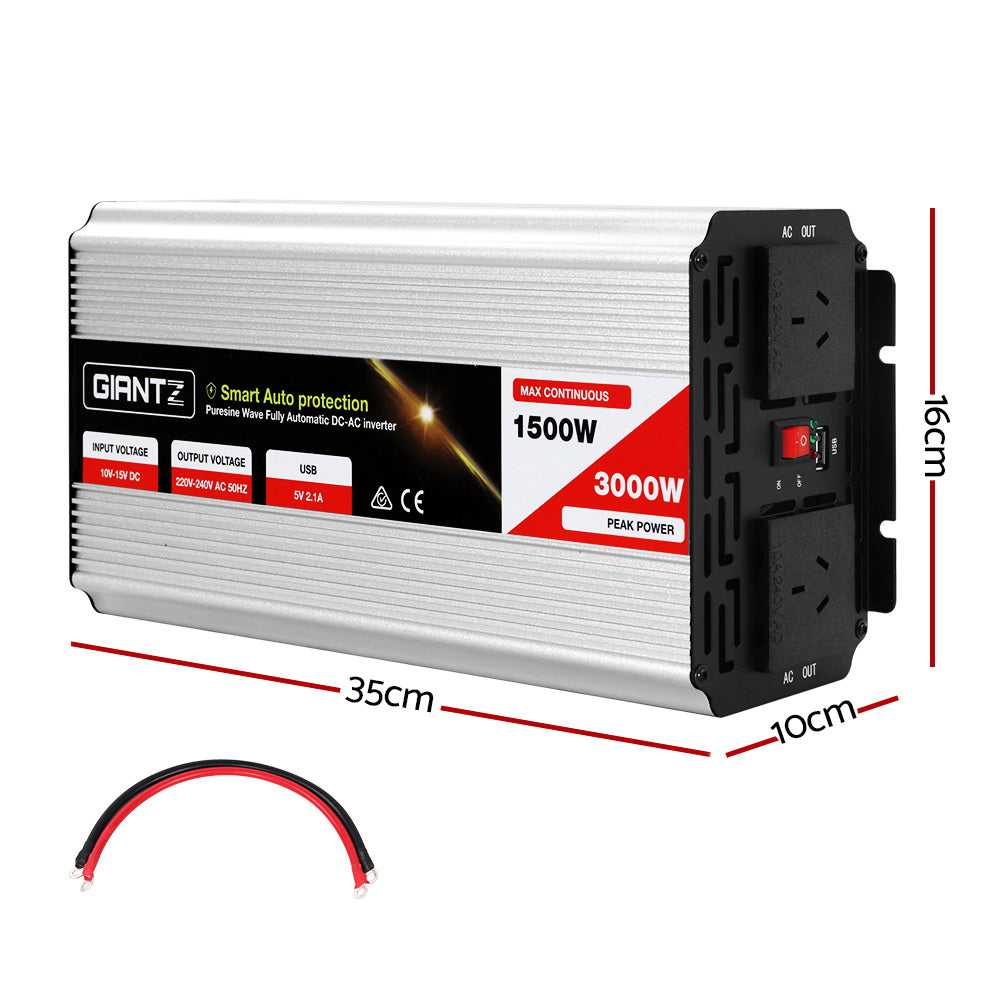 Giantz 1500W Puresine Wave DC-AC Power Inverter | Auzzi Store