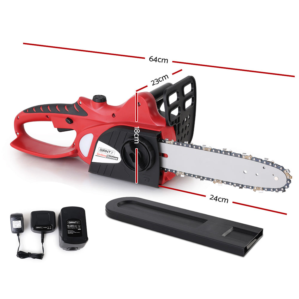 Giantz 20V Cordless Chainsaw - Black and Red | Auzzi Store