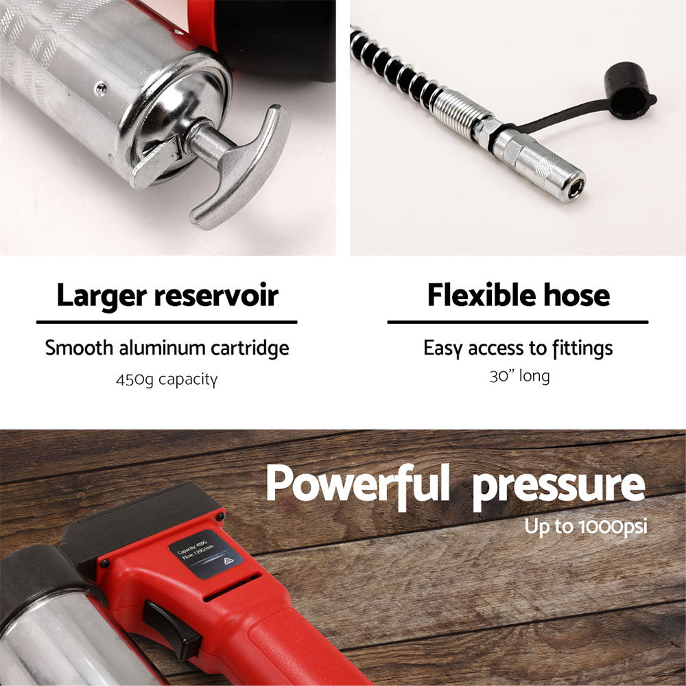 Giantz 20V Rechargeable Cordless Grease Gun - Red | Auzzi Store