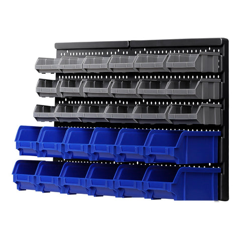 Giantz 30 Storage Bin Rack Wall Mounted - Auzzistore