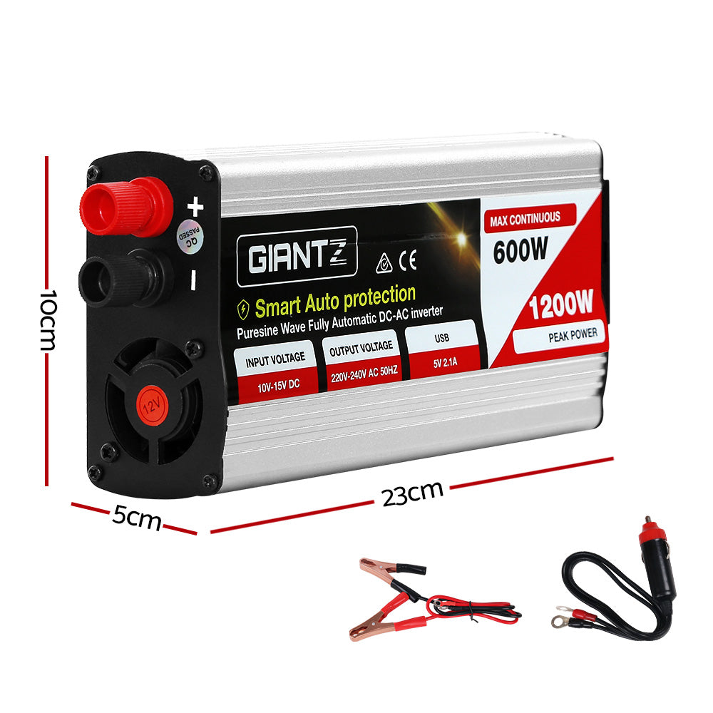 Giantz 600W Puresine Wave DC-AC Power Inverter | Auzzi Store