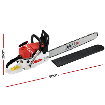 Giantz 62cc Petrol Commercial Chainsaw 22" Bar E-Start Tree Chain Saw 5.2HP | Auzzi Store