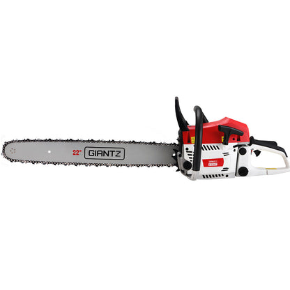 Giantz 62cc Petrol Commercial Chainsaw 22" Bar E-Start Tree Chain Saw 5.2HP | Auzzi Store