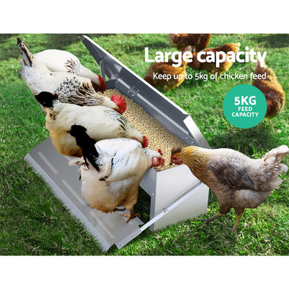 Giantz Auto Chicken Feeder Automatic Chook Poultry Treadle Self Opening Coop | Auzzi Store