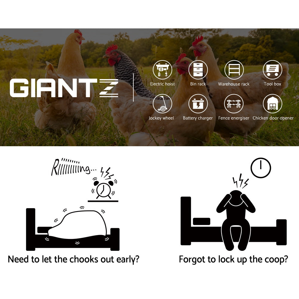 Giantz Automatic Chicken Coop Door Opener Cage Closer | Auzzi Store