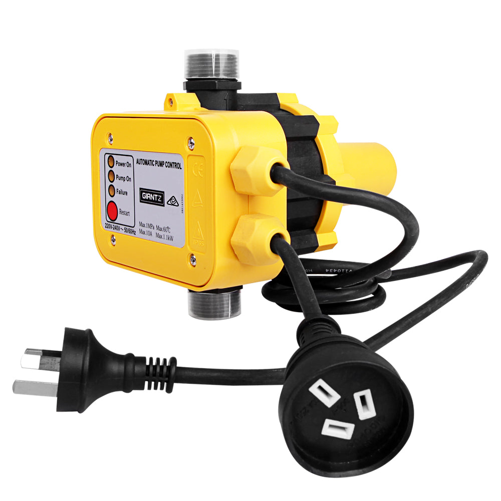 Giantz Water Pressure Pump Controller Auto Switch Control Electric Electronic Yellow - Auzzistore