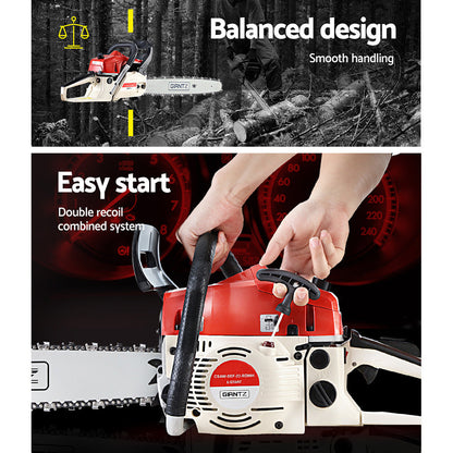 Giantz Petrol Chainsaw Commercial E-Start 18'' | Auzzi Store