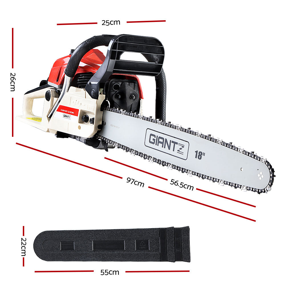 Giantz Petrol Chainsaw Commercial E-Start 18'' | Auzzi Store