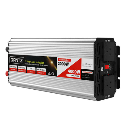 Giantz Power Inverter 2000W or 4000W Pure Sine Wave 12V-240V Camping Boat Caravan | Auzzi Store