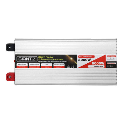 Giantz Power Inverter 3000W or 6000W Pure Sine Wave 12V-240V Camping Boat Caravan | Auzzi Store