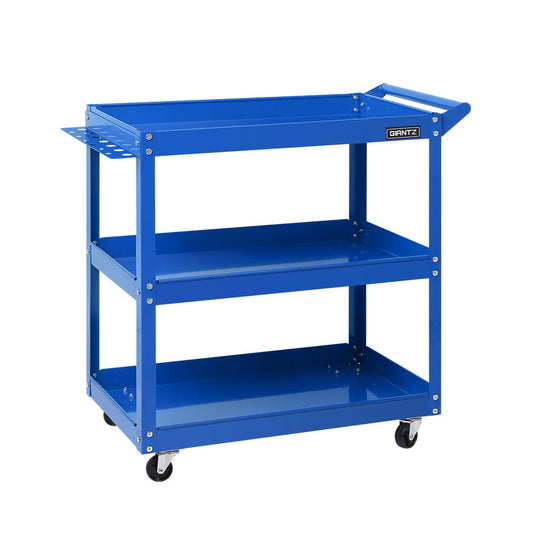 Giantz Tool Cart 3 Tier Parts Steel Trolley Mechanic Storage Organizer Blue | Auzzi Store