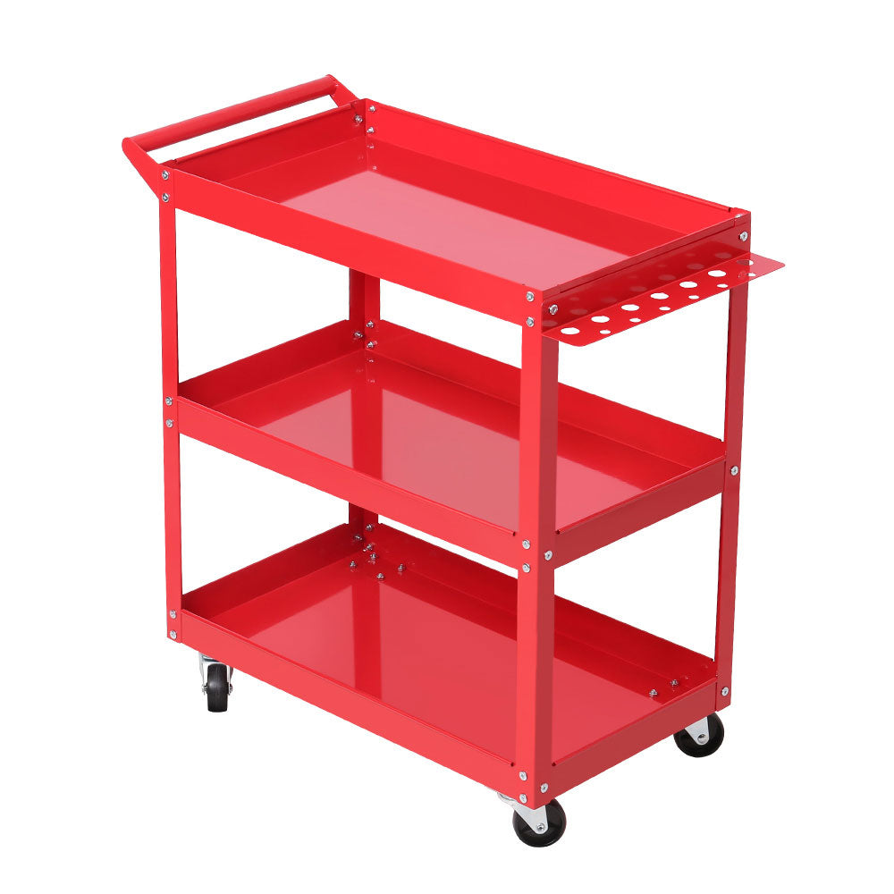 Giantz Tool Cart 3 Tier Parts Steel Trolley Mechanic Storage Organizer Red | Auzzi Store