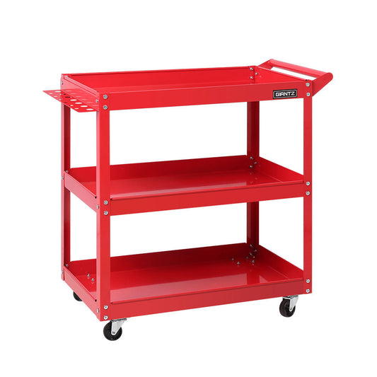 Giantz Tool Cart 3 Tier Parts Steel Trolley Mechanic Storage Organizer Red | Auzzi Store