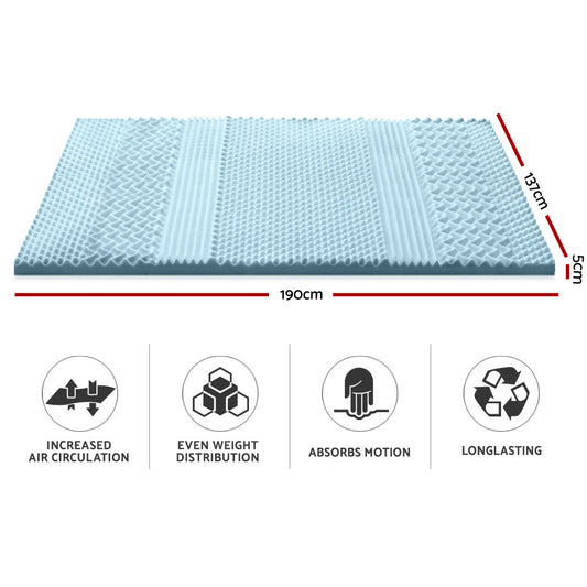 Giselle Bedding Cool Gel 7-zone Memory Foam Mattress Topper w/Bamboo Cover 5cm - Double | Auzzi Store
