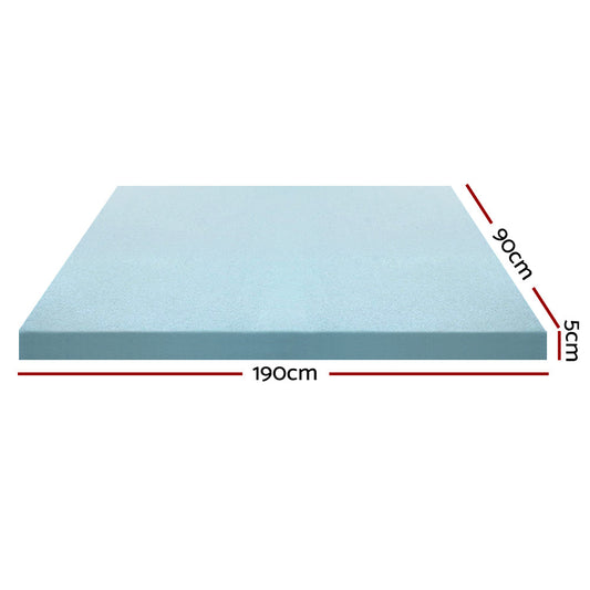 Giselle Bedding Cool Gel Memory Foam Mattress Topper w/Bamboo Cover 5cm - Single | Auzzi Store