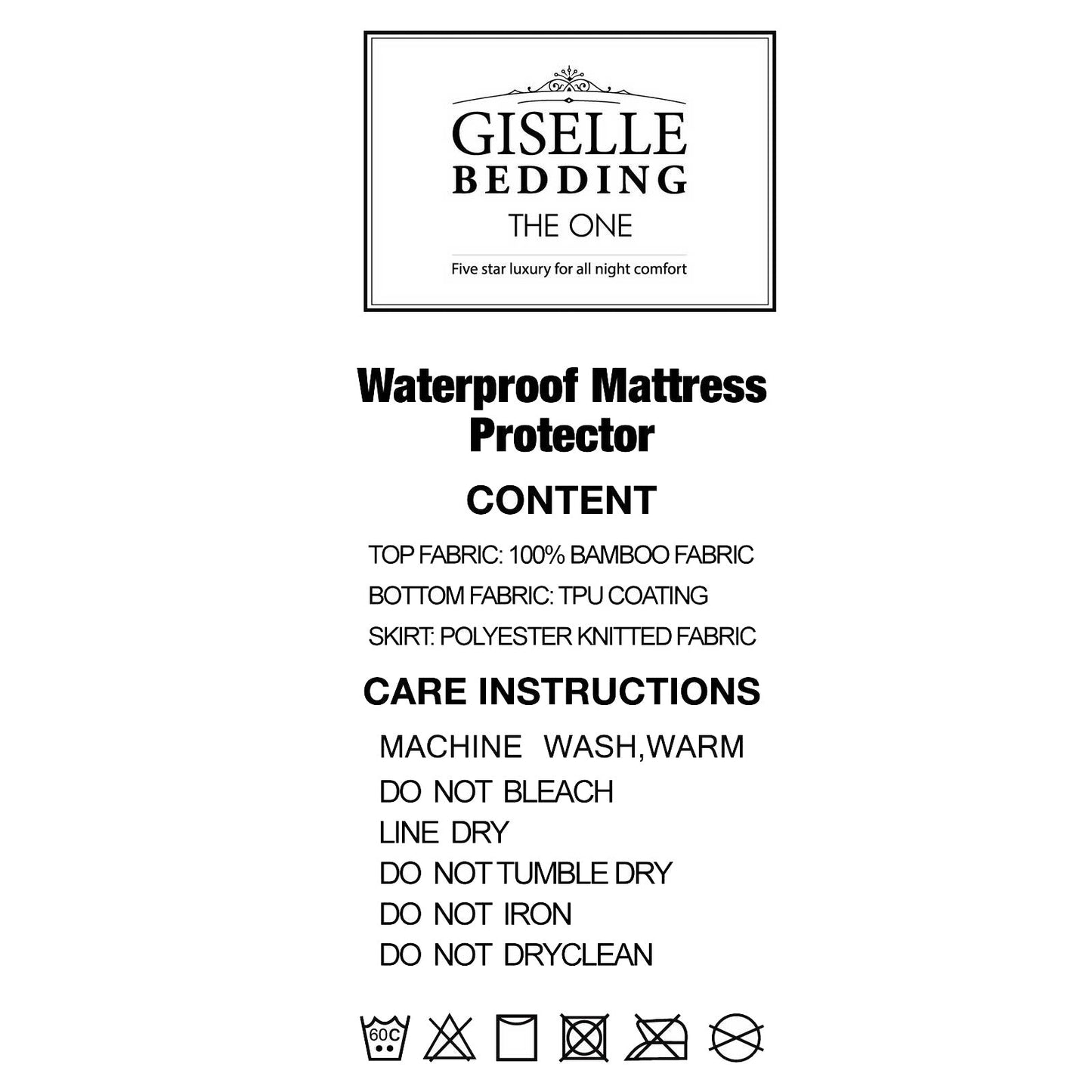 Giselle Bedding Double Size Waterproof Bamboo Mattress Protector | Auzzi Store