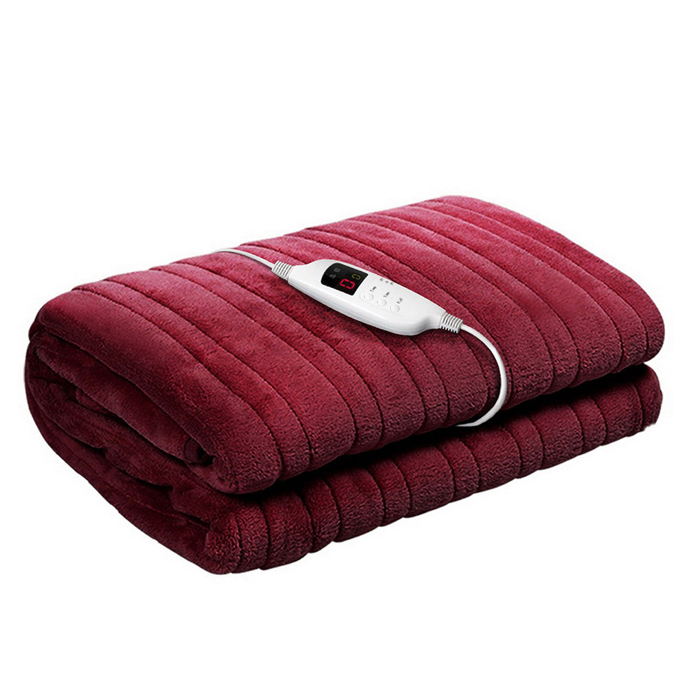 Giselle Bedding Electric Throw Blanket - Burgundy | Auzzi Store