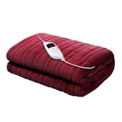 Giselle Bedding Electric Throw Blanket - Burgundy | Auzzi Store