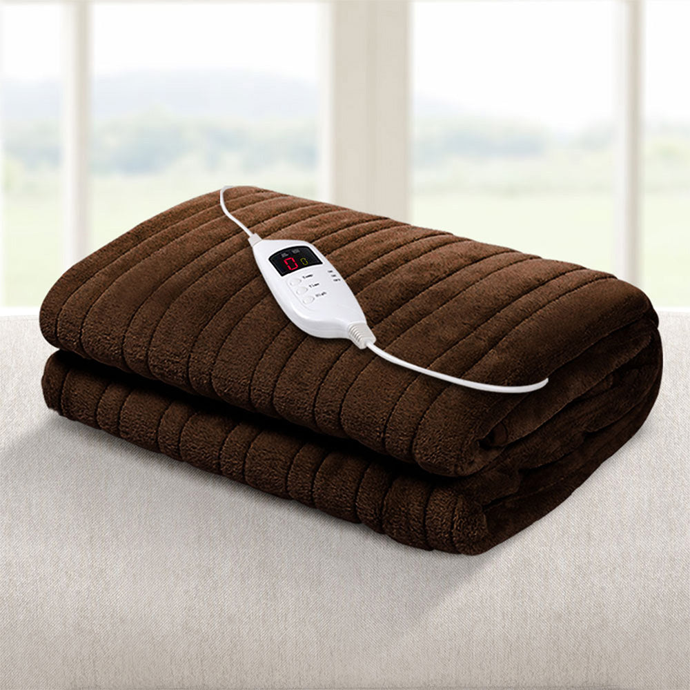 Giselle Bedding Electric Throw Blanket - Chocolate | Auzzi Store