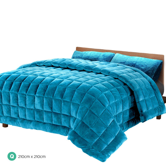 Giselle Bedding Faux Mink Quilt Queen Size Navy | Auzzi Store