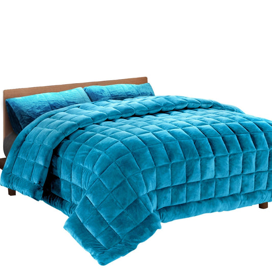 Giselle Bedding Faux Mink Quilt Queen Size Navy | Auzzi Store