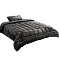 Giselle Bedding Faux Mink Quilt Charcoal Single