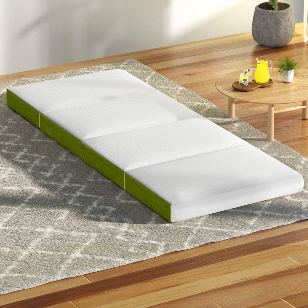 Giselle Bedding Foldable Mattress 4-FOLD Folding Bed Mat Camping Single Green | Auzzi Store
