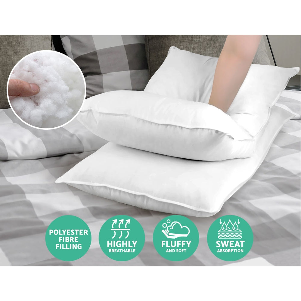 Giselle Bedding King Size 4 Pack Bed Pillow Medium*2 Firm*2 Microfibre Fiiling | Auzzi Store